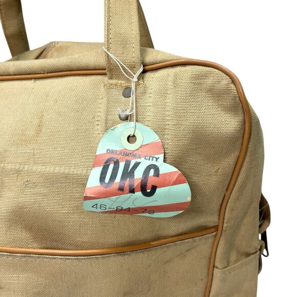 Vintage PAN AM Airlines Flight Carry-on Travel Canvas Tote Bag w/ Luggage Tags - Picture 4 of 15